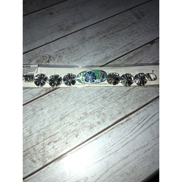 Star Fish Sea Shells Enamel Silver Tone Bracelet - Picture 7 of 7